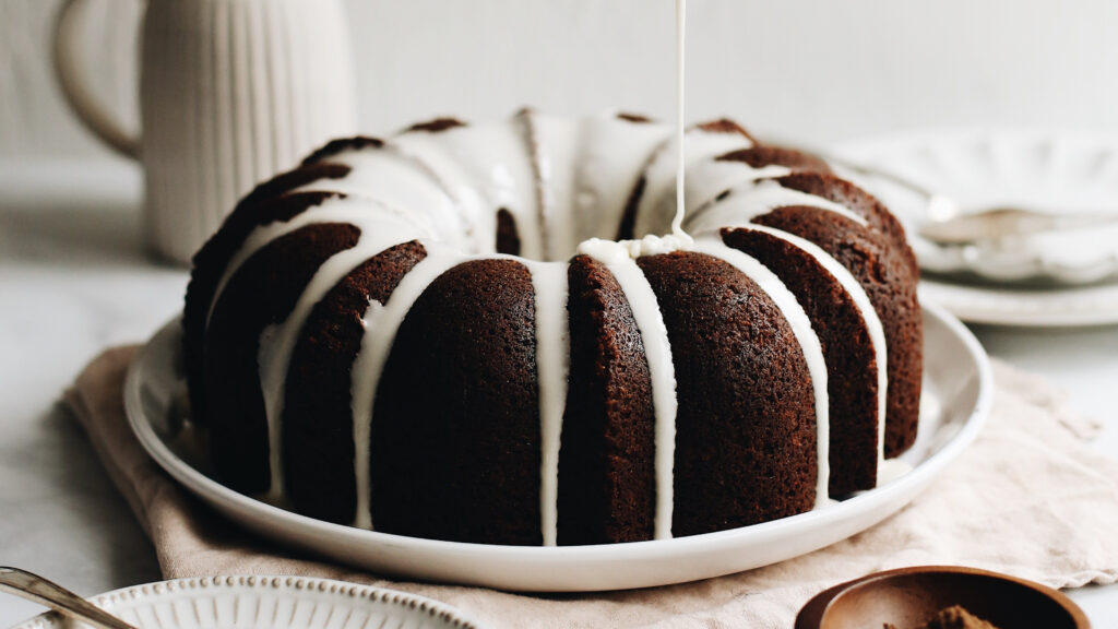 Gingerbread Bundt Cake with Maple Glaze - The Gourmet Gourmand