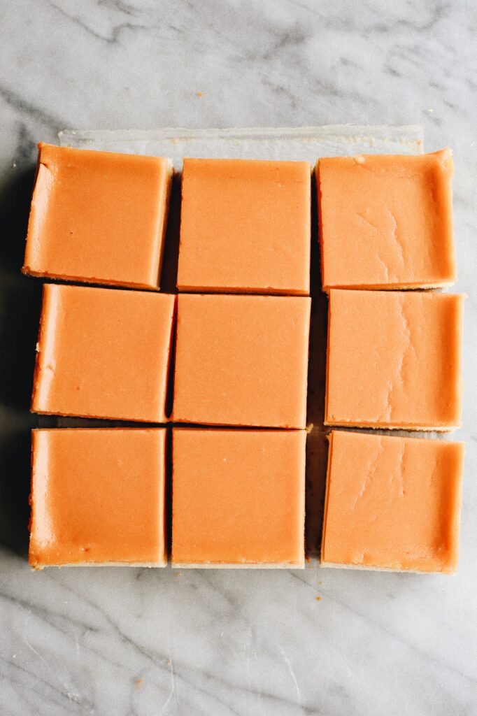 Blood Orange Curd Cheesecake Bars